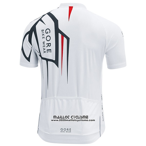 2017 Maillot Ciclismo Gore Bike Wear Power Adrenaline Blanc Manches Courtes et Cuissard